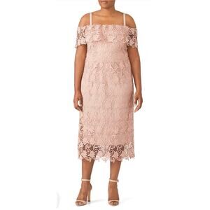City Chic Ballet Pink Lace Sheath Dress 16